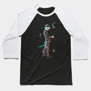 Humanoid Shark Coffee Guy Baseball T-Shirt